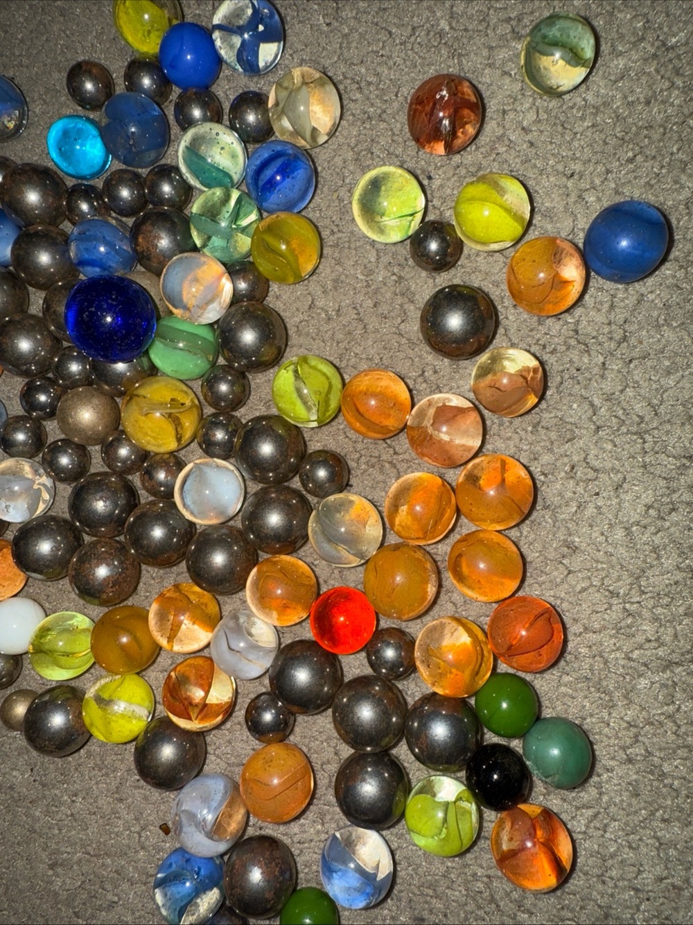 Vintage Mixed Glass Marbles - Multicolor Collection127 PCS.
